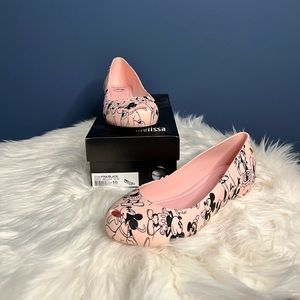 NIB Women’s Size 10 Mickey Mouse Melissa Peep Toe Flats